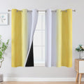 Yellow and Greyish White Ombre Blackout Curtains 45 Inch Length 2 Panels by ESTELARTEXTILER