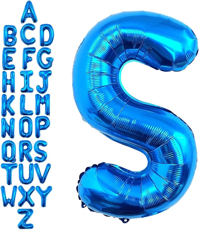 40 Inch Blue Letter S Balloons, DIY Phrase Foil Alphabet Letter S Balloons DIY by LHOAVWE