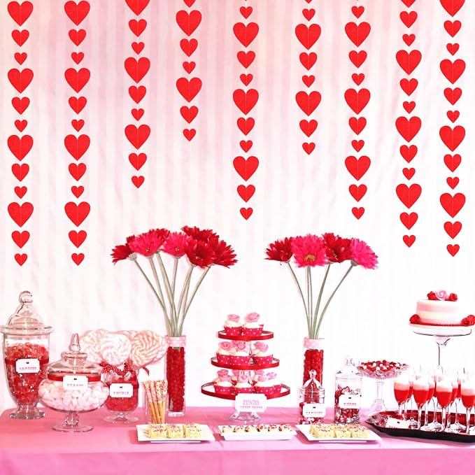 Valentines-Day Party Decorations Red Heart-Garland - 52ft Special Night - Image 3