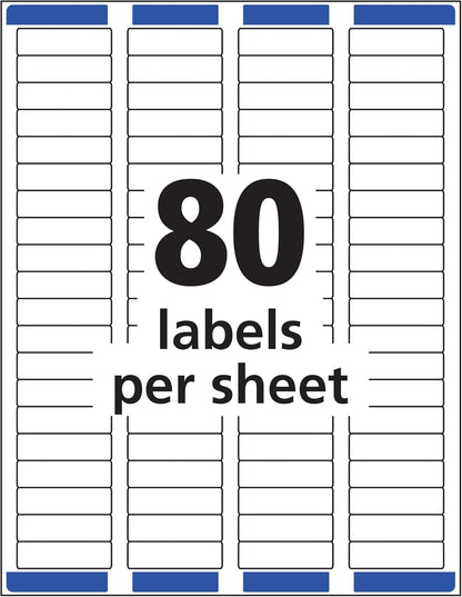 Avery Printable Return Address Labels with Sure Feed, 0.5" x 1.75", White, 20,000 Blank Mailing Labels (05967)