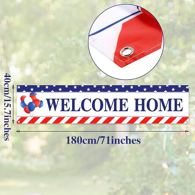 Blulu Welcome Home Banner Decoration 71 x 15.7 Inches Large Welcome Back Home - Image 2