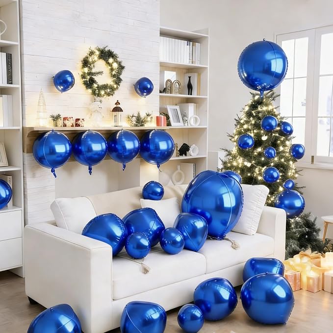 Biapian 12 Pcs Navy Blue Round Foil Balloons, Deep Navy Blue Balloons - Image 6