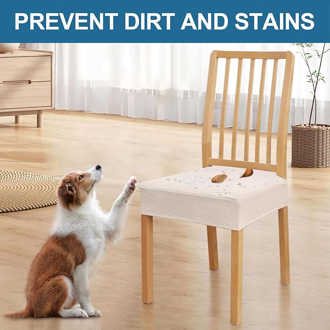 Smiry Waterproof Seat Covers for Dining Room Chairs, No Rear Covers | Stretch - Image 6