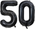 40 Inch Black 50 Number Balloons Giant Jumbo Huge 50 Foil Mylar Helium Number by LHOAVWE
