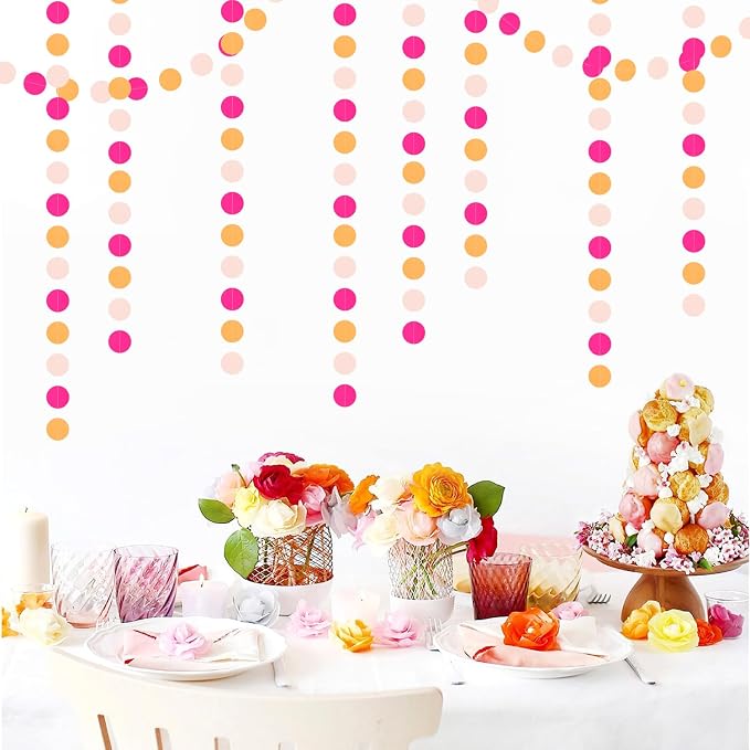 Hot-Pink Burnt-Orange Fall Party-Decorations Garland - 64Ft Birthday Baby - Image 4