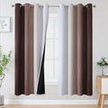 Brown and Greyish White Blackout Curtains 72 Inch Length 2 Panels Set, Full by ESTELARTEXTILER