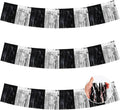 BEISHIDA Black Silver Fringe Garland Banner 30ft Wall Tinsel Foil Streamers | by Beishida