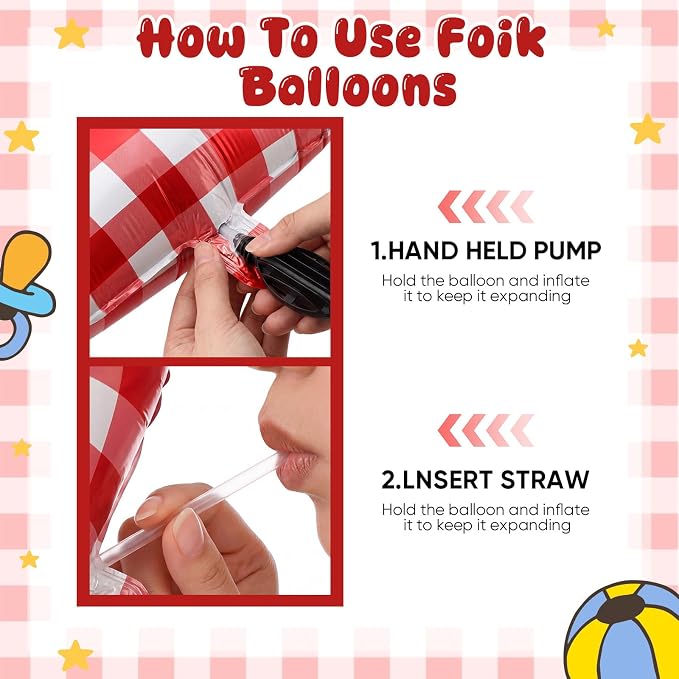 Jenaai 40 Inch Gingham 2nd Balloon Large Number 2 Plaid Balloons - Image 3