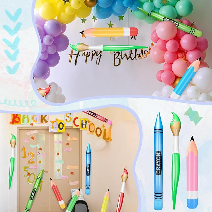 16 Pcs Large Inflatable Pencil Balloons Set Jumbo Inflatable Crayons Giant - Image 2