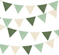 2 Sets of Sage Green Pennant Banner 24Pcs Nursery Garland Flags Olive Green by pinkblume