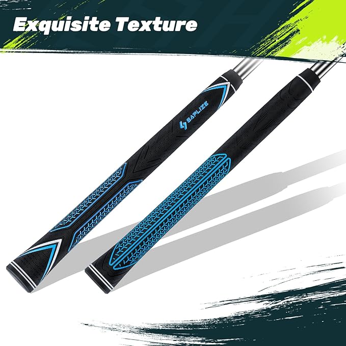 SAPLIZE High-performance Rubber Golf Grips 13 Pack, High Shock Absorption, Non-slip, Choose from 13 Grips with 15 Tapes or Full Regripping Kit, Std/Mid/Jumbo, CC10 Series