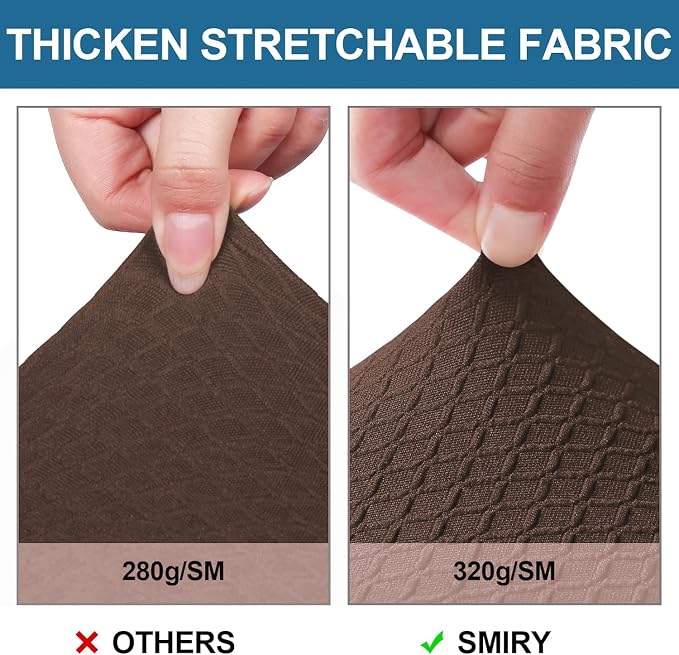 Smiry Waterproof Seat Covers for Dining Room Chairs, No Rear Covers | Stretch - Image 4