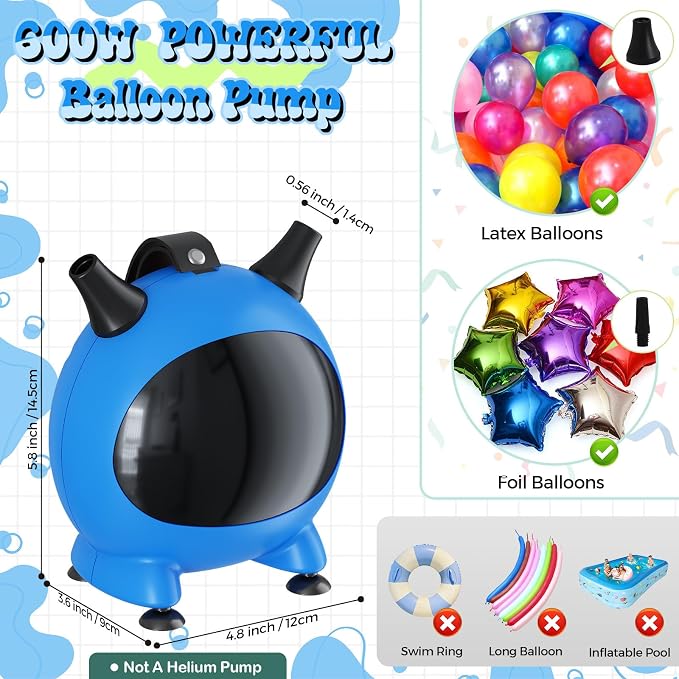 Balloon Pump Electric, Portable Balloons Inflator Air Pump - Image 2