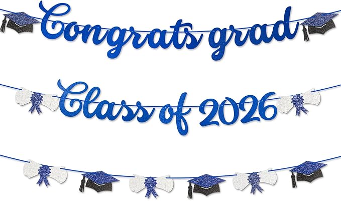 2026 Graduation Banners Party Decorations-Black Glitter We are So Proud of You by Unknown
