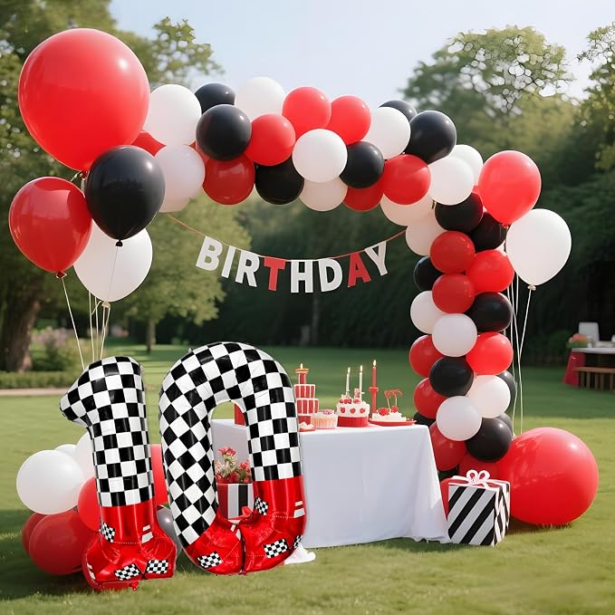 1 pack racing theme 40-inch digital foil balloon, featuring black and white - Image 4