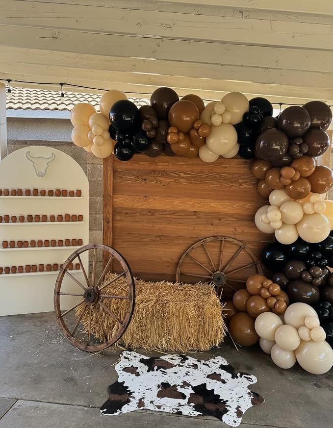 Black and Brown Balloon Garland Arch Kit 168pcs Different Size Western Balloon - Image 7