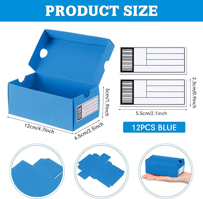 12 Sets Mini Sneaker Boxes for Party Favors Mini Shoe Gifts Boxes 4.7 x 2.5 x 2 Inch Sports Small gift Case with Editable Label for Candies Cookies Snacks