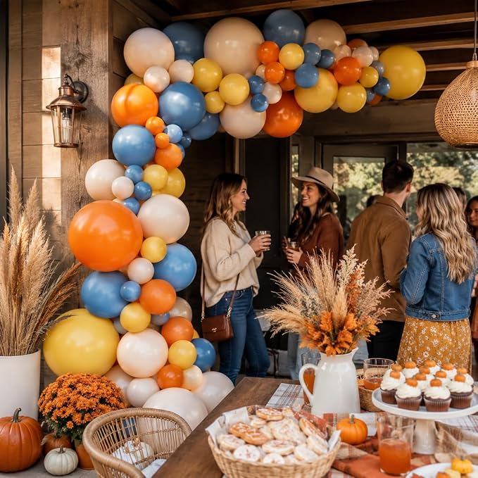 HILAVO Retro Blue Yellow and Orange Balloons - Image 7