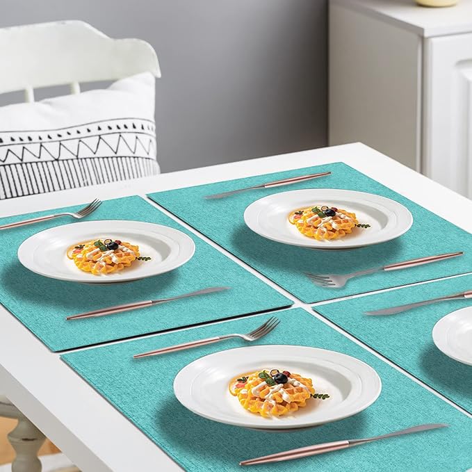 Cloth Placemats Set of 6, Cotton Linen Blend Machine Washable Durable Linen - Image 4