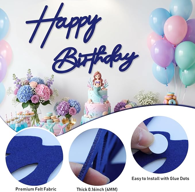 Blue Happy Birthday Sign for Backdrop - Image 4