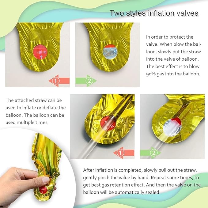 50pcs Iridescent Yellow 26' Water Drop Foil Cone Mylar Balloons Holographic - Image 5