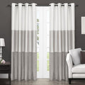 EXCLUSIVE HOME Chateau Striped Faux Silk Grommet Top Curtain Panel Pair by TownCountryLiving