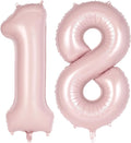 Light Pink Number 18 Balloon, 40 Inch Giant Mylar Number Balloons, Large Foil by AIQINHU