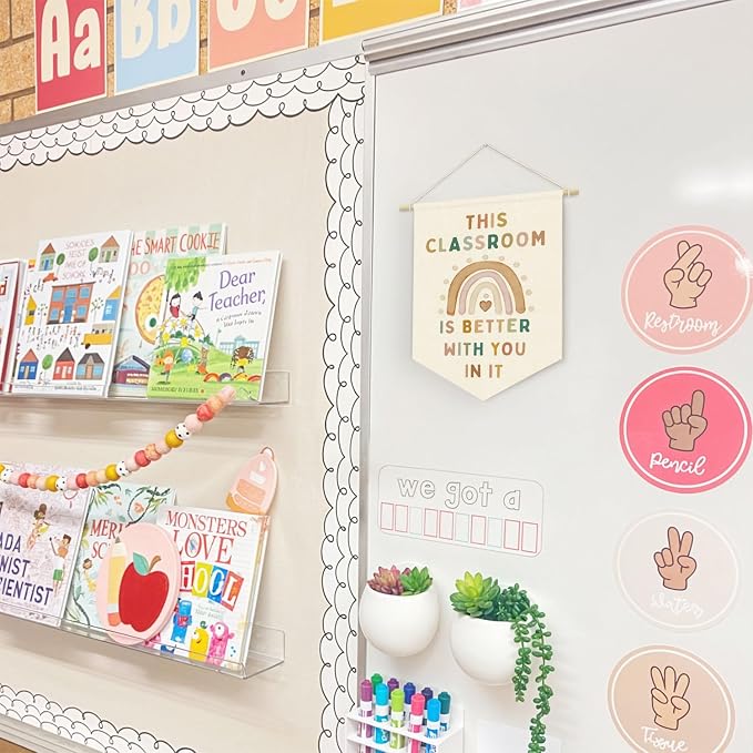 Boho Rainbow Classroom Decor, Nature Cute Classroom Wall Art Banner | This - Image 2