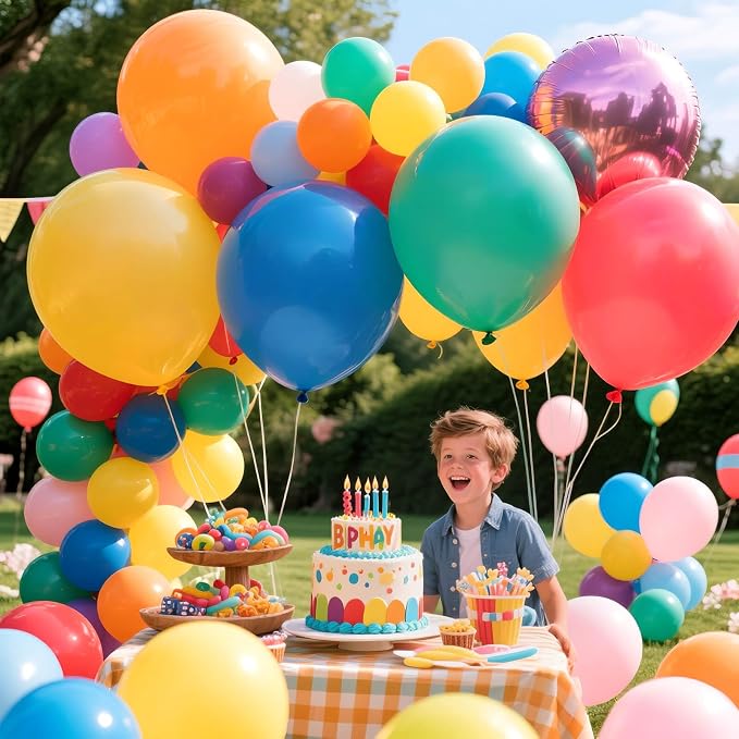 18 Inch Assorted Colors Big Balloon 12 Pack Large Latex Party Balloons Round - Image 7