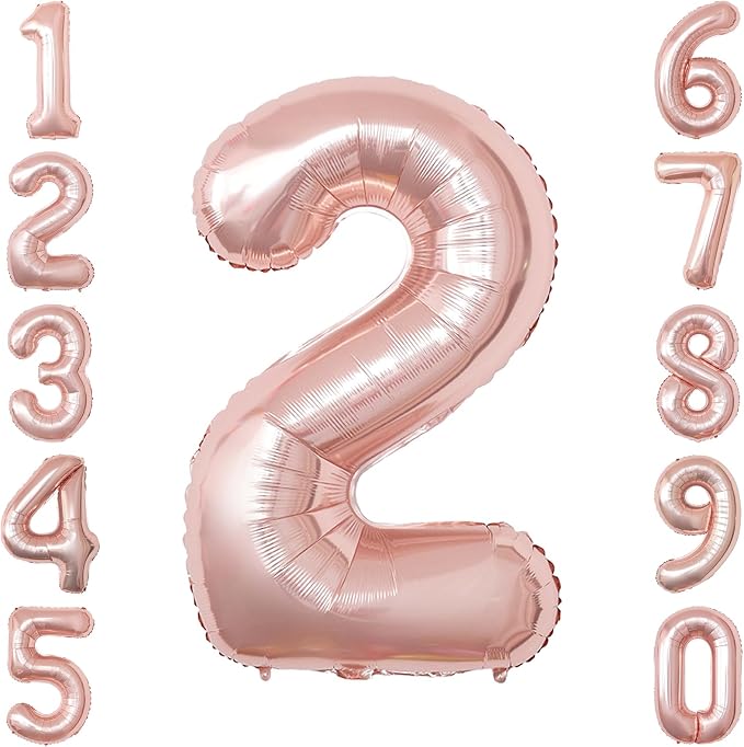 Rose Gold Number 2 Balloon 40 Inch, Blush Foil Duo by Unknown