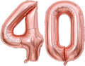Rose Gold 40 Number Balloons, 40 Inch Giant Number 40 Balloons Foil Mylar by Lovoir