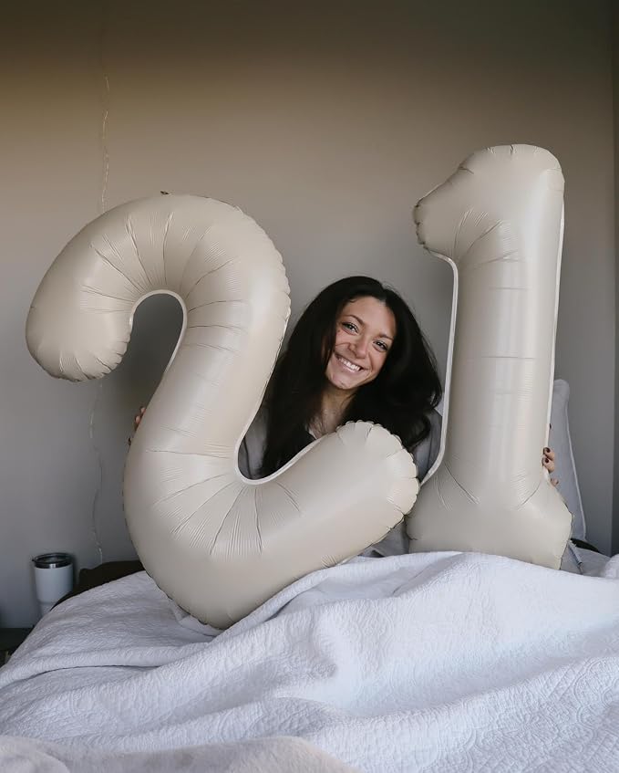 40 Inch Cream Number 9 Balloon Birthday Party Decorations - Image 4