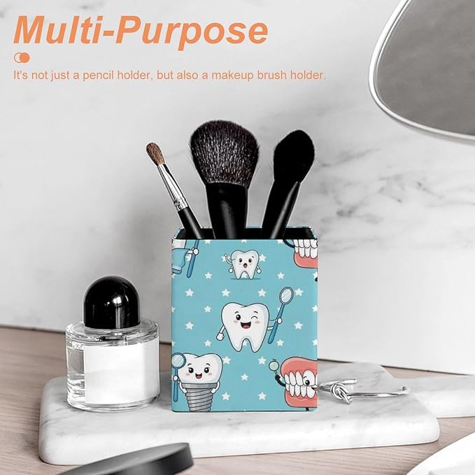 Pen Holder for Desk, Pencil Leather Container Desk Decorative Storage Cute - Image 6
