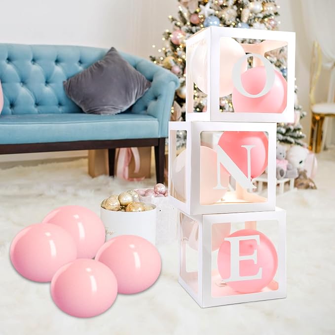 One Balloon Box First Birthday Balloons Boxes, 1st Birthday Party Decorations - Image 3