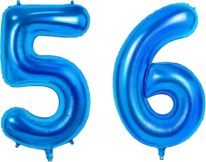 Number 56 Balloons for 56th Birthday Party Decorations, 0-100 Large No.56 by Joycard