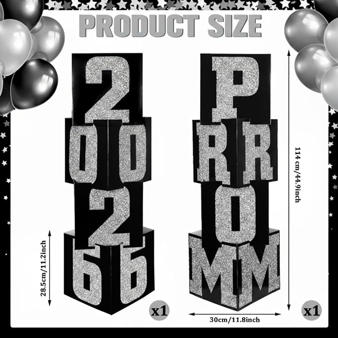 Queekay 8 Pcs Prom Column Standup Photo Booth Decorations 2026 Prom Backdrop - Image 2