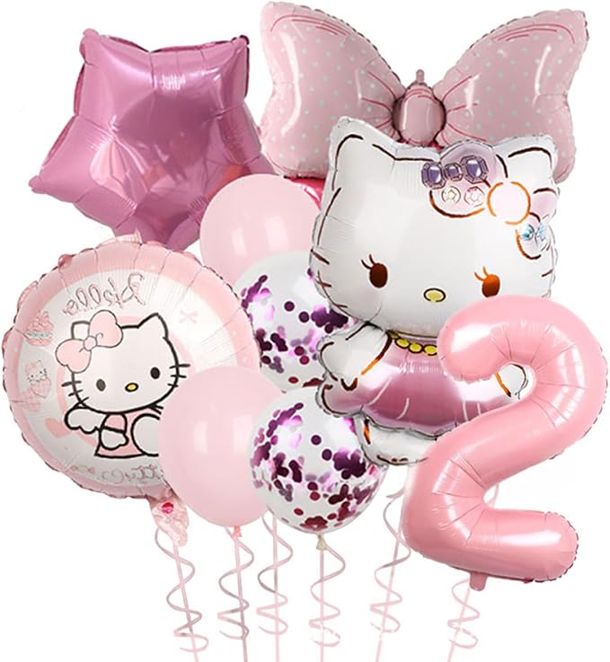 Cartoon Party Balloons, Cute Number 2 Balloon by TiaJaMi