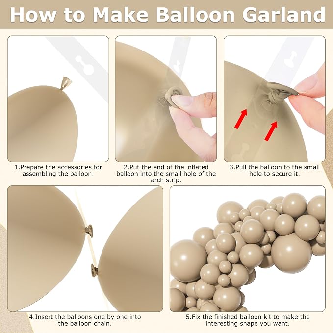 Amandir 153pcs Light Brown Balloons Arch Garland Kit Different Sizes | 18 12 10 - Image 5
