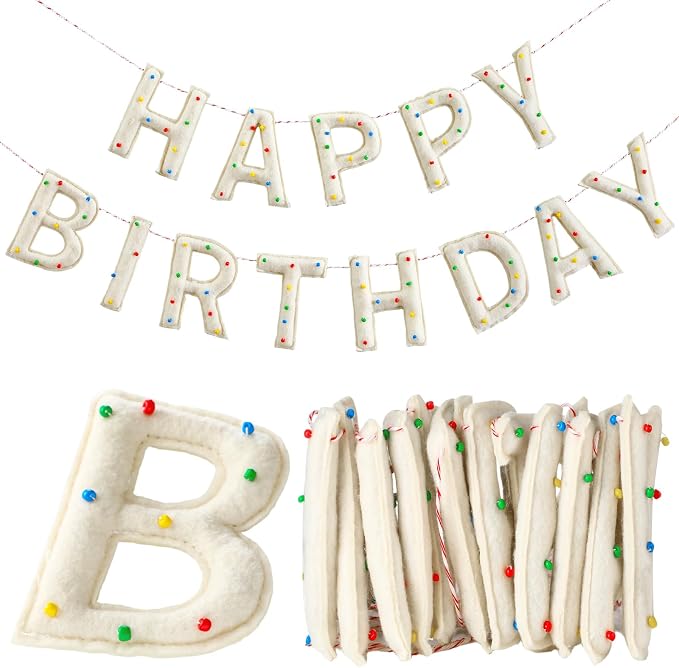 Pre-strung Happy Birthday Banner by Unknown