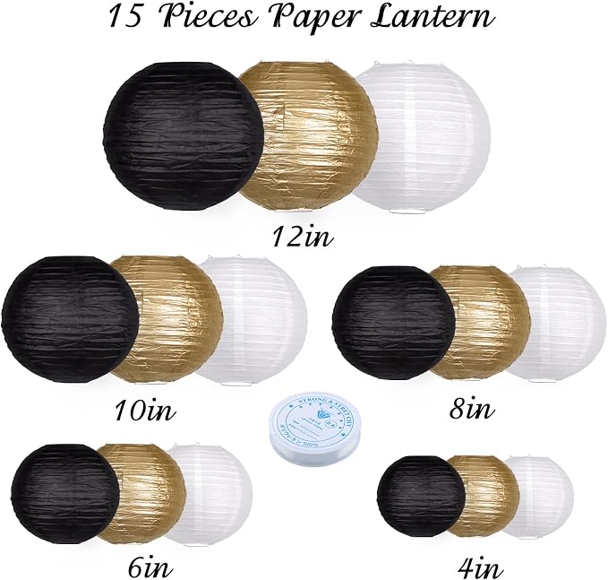 Paper Lanterns Party Decorations, 4-12 Inch | Round hanging Chinese lantern - Image 6