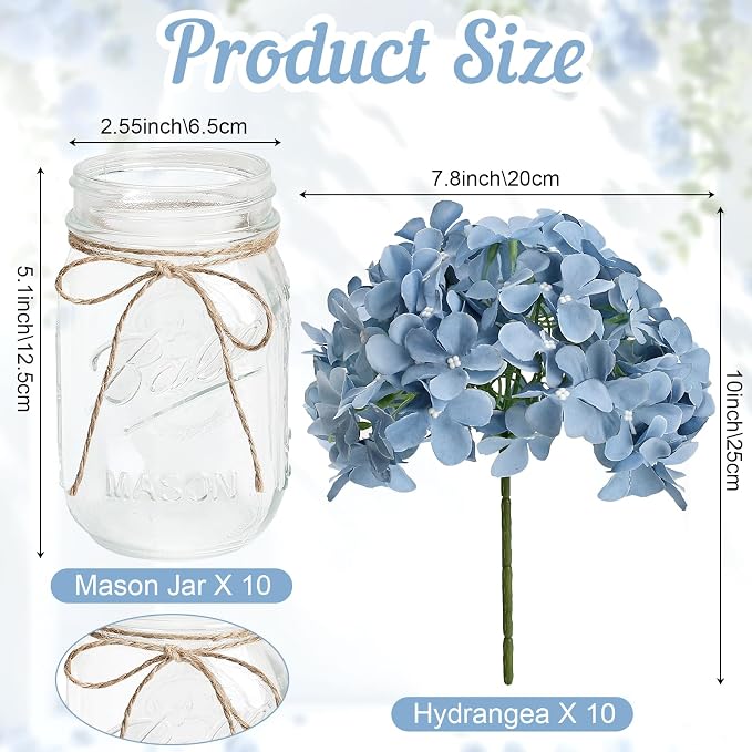 10 Set Mason Jars Centerpieces for Tables - Image 2