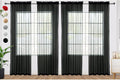 SpaceDresser Black Sheer Curtains 4 Panels Rod Pocket Semi-Sheer Curtain 45 by SpaceDresser