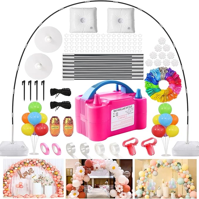 Balloon Arch Kit with Balloon Pump, 9FT Tall &10FT Width Adjustable Balloon by JerDorgo