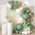 MEBAY 155Pcs Sage Green White Gold Balloon Garland Arch Kit by MEBAY