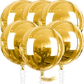 PartyWoo Metallic Gold Large Round Giant 4D Foil Balloons 6pcs 32 Inch | 32 Inch by PartyWoo