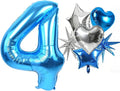TONIFUL 4th Birthday Balloons Kit 40 Inch Blue Large Number 4 Foil Balloon | by TONIFUL