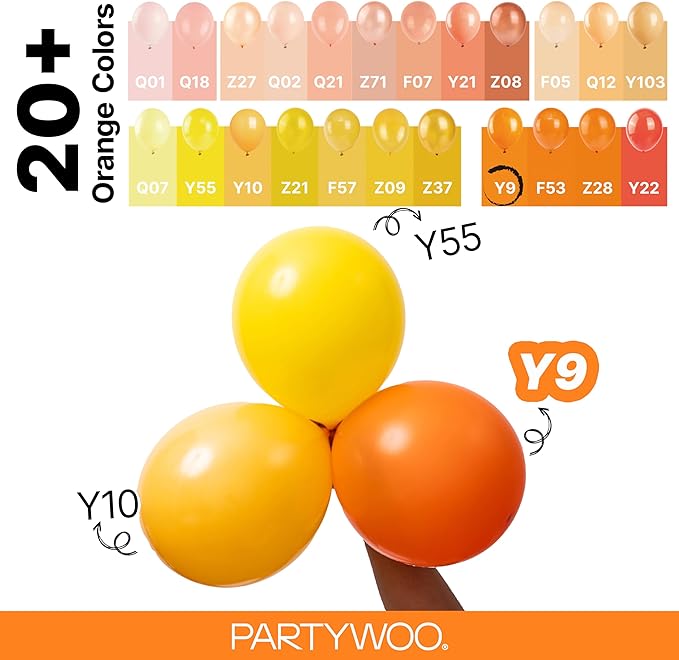 PartyWoo Orange Balloons 120pcs Fall Latex Helium Balloons Different Sizes | 18 - Image 4