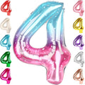 4 Balloon Numbers Birthday Decorations, 40In Pink Purple Blue Balloons | by Mluchee