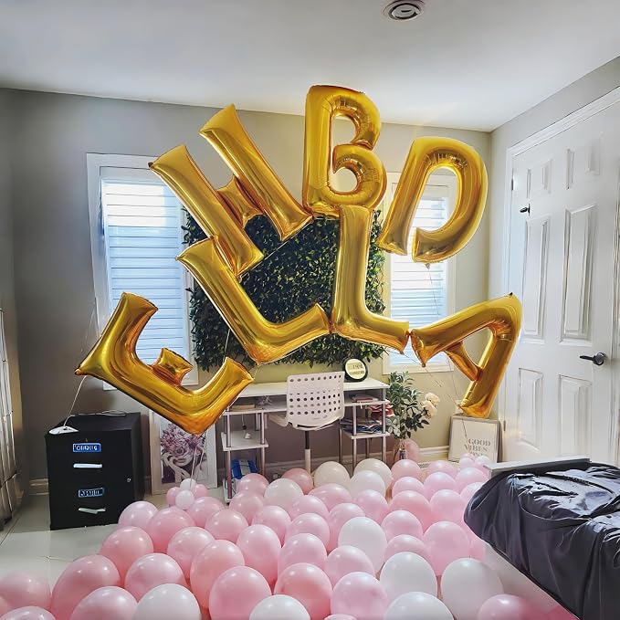 Letter Balloons Gold, 40 Inch Alphabet Name Balloons, Large Mylar Self - Image 5