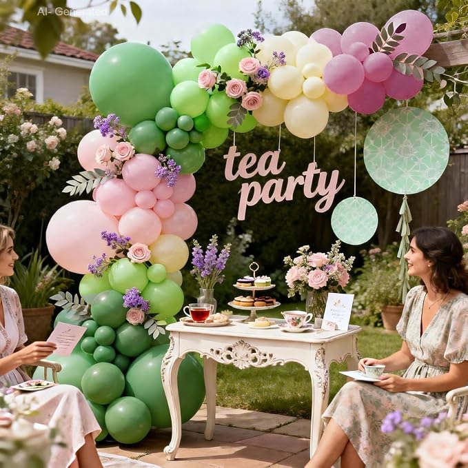 Pink Green Purple Balloons Arch Kit - Image 4